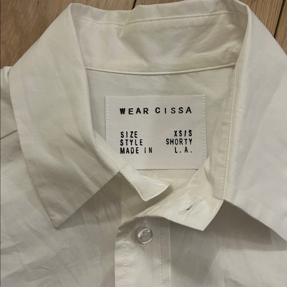 CISSA THE SHORTY SHIRT IN OPTIC WHITE XSMALL SMALL - Picture 3 of 4